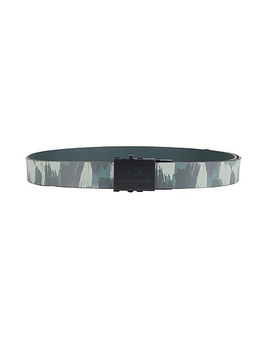 ARMANI EXCHANGE Leather belt Dark green Leather