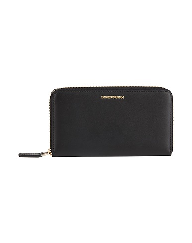 EMPORIO ARMANI Portafoglio Nero 100% Pelle di bovino, Poliuretano, Pelle ovina