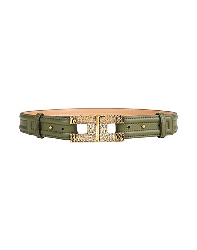 ELISABETTA FRANCHI Regular belt Military green Textile fibers