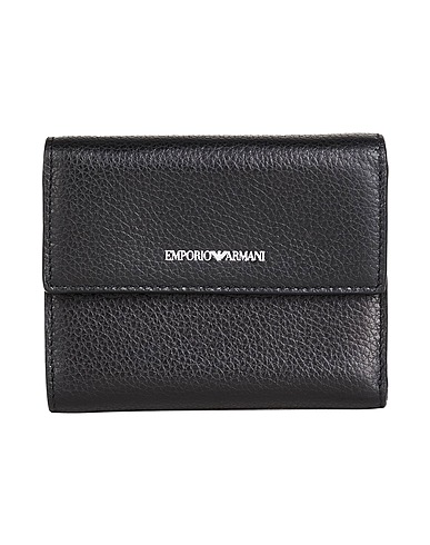 EMPORIO ARMANI Wallet Black 100% Cow leather
