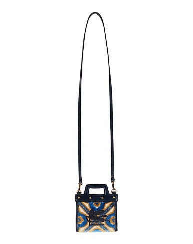 ETRO Small Leather Goods Blue Leather, Textile fibres