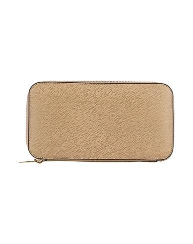 VALEXTRA Wallet Taupe 100% Leather