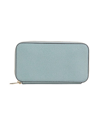 VALEXTRA Wallet Slate blue 100% Leather