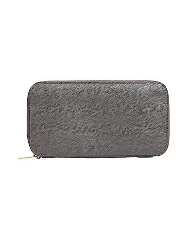 VALEXTRA Wallet Lead 100% Leather