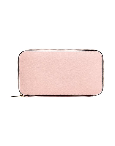 VALEXTRA Wallet Light pink 100% Leather