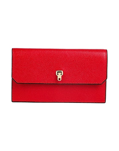VALEXTRA Wallet Red 100% Calfskin