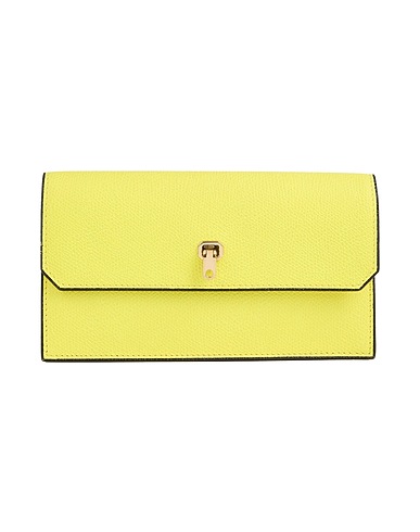 VALEXTRA Wallet Yellow 100% Calfskin