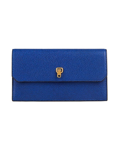 VALEXTRA Wallet Blue 100% Calfskin