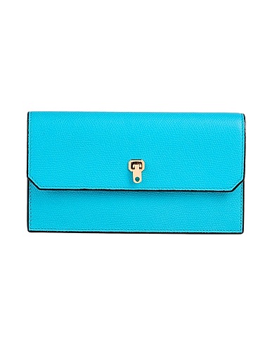 VALEXTRA Wallet Turquoise 100% Calfskin