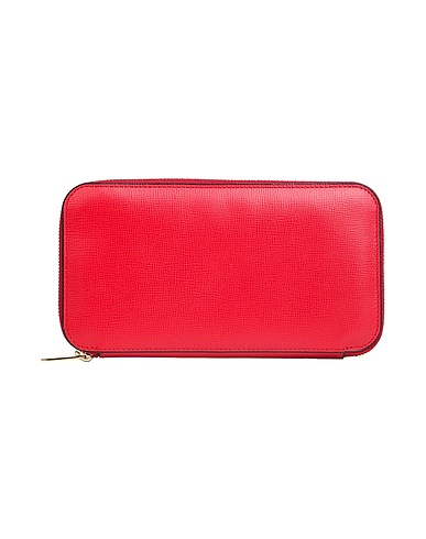 VALEXTRA Wallet Red 100% Leather