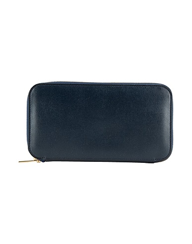 VALEXTRA Wallet Midnight blue 100% Leather