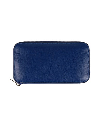 VALEXTRA Wallet Navy blue 100% Leather