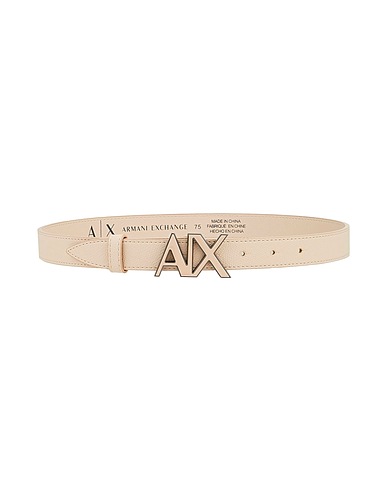 ARMANI EXCHANGE レギュラー幅ベルト ベージュ 革（なめし加工）