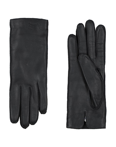 BURBERRY Gloves Black 100% Lambskin, Cashmere, Silk