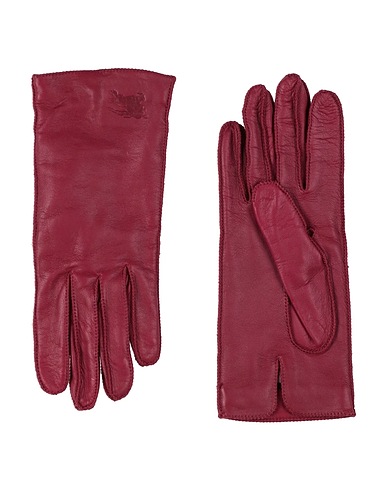BURBERRY Gloves Burgundy 100% Lambskin, Cashmere, Silk
