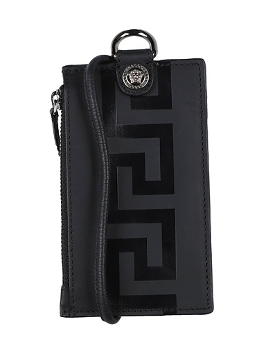 VERSACE Document holder Black 100% Calfskin