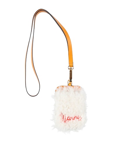 MARNI Document holder White Leather, Shearling