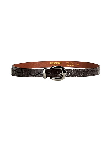 MISSONI Thin belt Dark brown 100% Calfskin