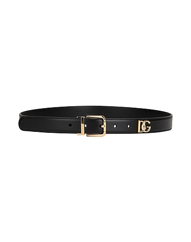 DOLCE&GABBANA Leather belt Black 100% Calfskin