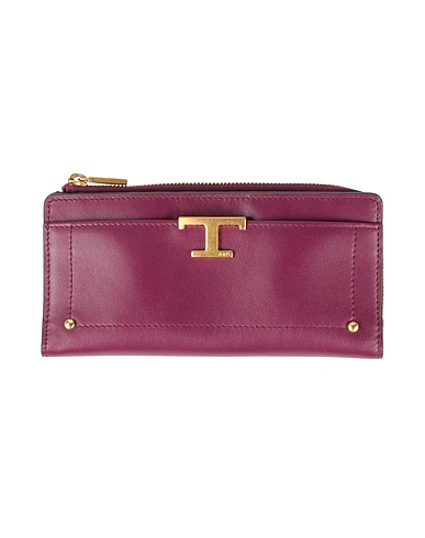 TOD'S Wallet Plum Leather