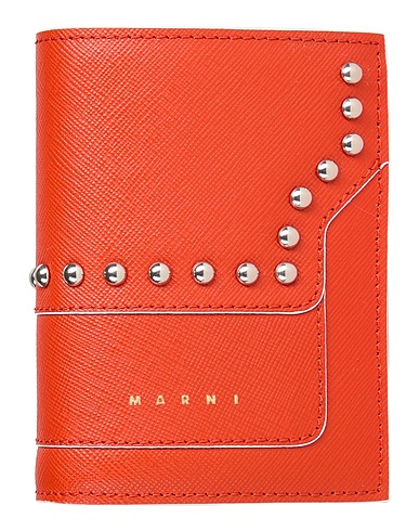 MARNI 財布 トマトレッド 牛革 100% / 真鍮/ブラス