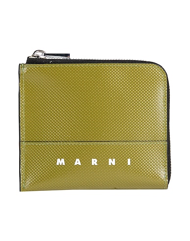 MARNI Wallet Military green 64% Polyurethane, 36% Polyester, Brass, Steel