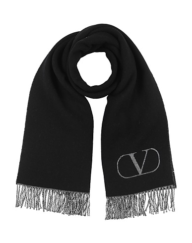 VALENTINO GARAVANI Scarves and foulards Black 92% Virgin Wool, 8% Cashmere