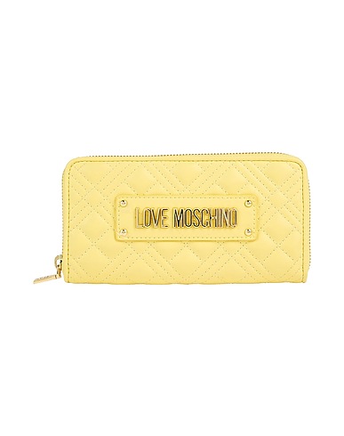 LOVE MOSCHINO Wallet Pastel yellow 100% Polyurethane