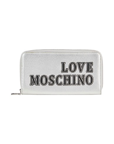LOVE MOSCHINO Wallet Silver 100% Polyurethane