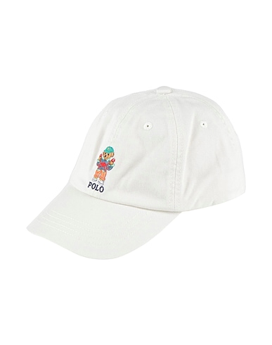 POLO RALPH LAUREN Hat POLO BEAR COTTON TWILL BALL CAP Off white 100% Cotton