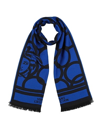 VERSACE Sciarpe e foulard Blu 50% Lana, 50% Acrilico