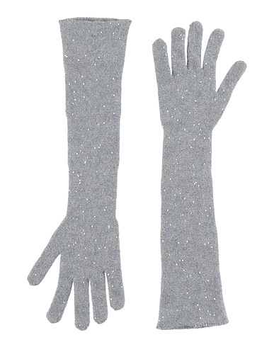 FABIANA FILIPPI Gloves Light grey 48% Virgin Wool, 20% Silk, 17% Cashmere, 11% Alpaca wool, 4% Polyester