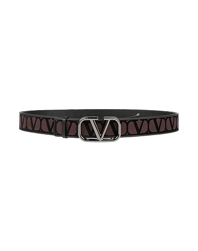 VALENTINO GARAVANI Leather belt Black Leather, Textile fibres