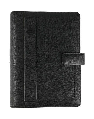 PIQUADRO Planners & notebooks Black Leather, Metal
