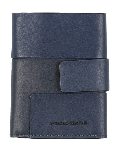 PIQUADRO Wallet Navy blue Cow leather