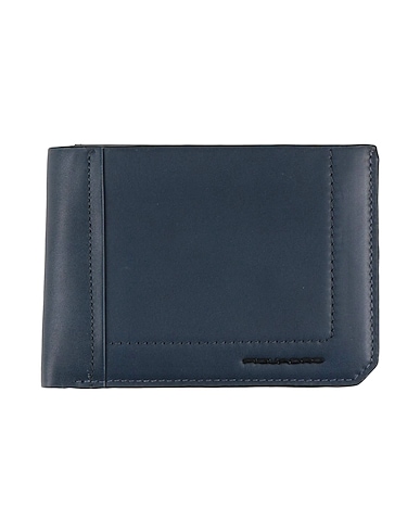 PIQUADRO Wallet Navy blue Cow leather