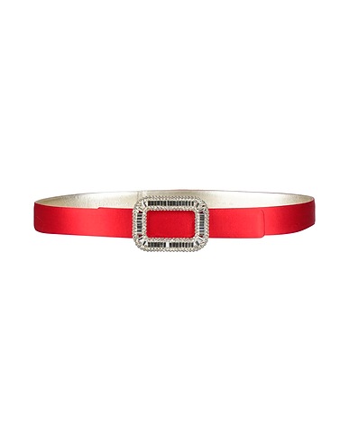 ROGER VIVIER Belts Red Leather, Textile fibres