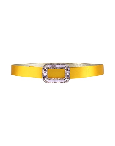 ROGER VIVIER Belts Yellow Leather, Textile fibers