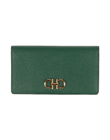 FERRAGAMO Бумажник Зелёный Телячья кожа