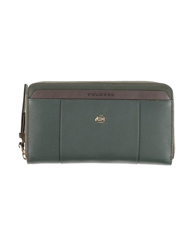 PIQUADRO Wallet Dark green Cow leather