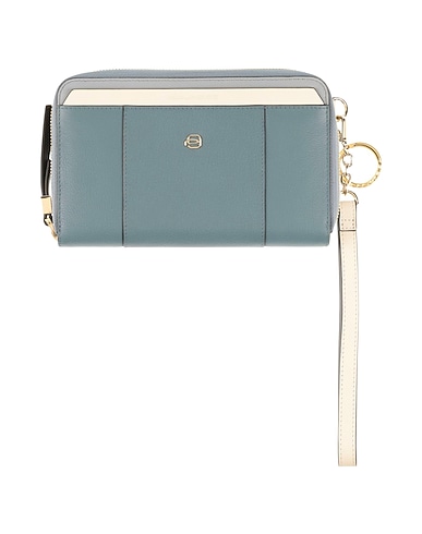 PIQUADRO Wallet Pastel blue Cow leather