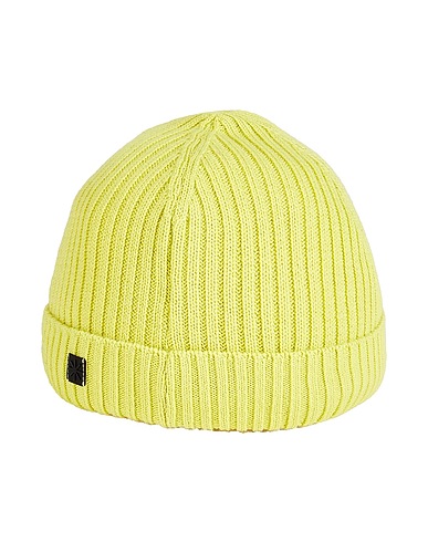 MANUEL RITZ Cappello Verde lime 85% Cotone, 15% Lana