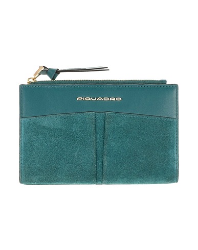 PIQUADRO Wallet Deep teal 100% Cow leather