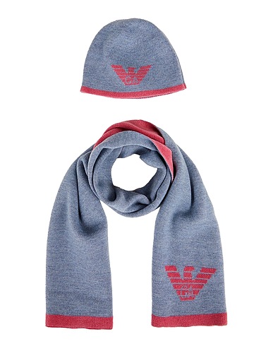 EMPORIO ARMANI Accessories sets Light blue 50% Wool, 28% Cotton, 22% Viscose