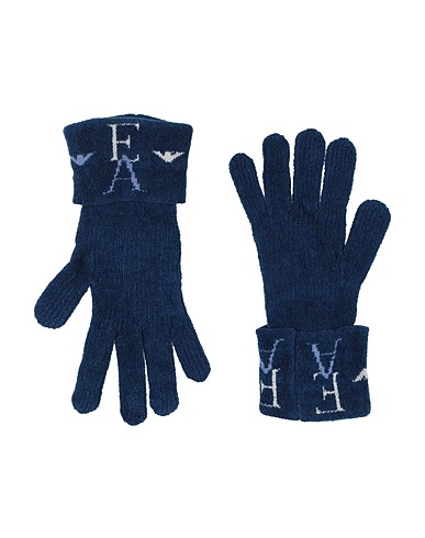 EMPORIO ARMANI Guanti Blu 69% Viscosa, 28% Cotone, 3% Elastan