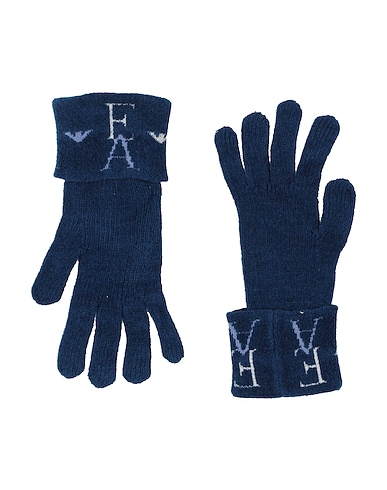 EMPORIO ARMANI Guanti Blu 69% Viscosa, 28% Cotone, 3% Elastan
