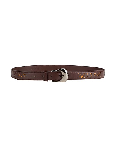 HIGH Regular belt Chocolate brown Leather