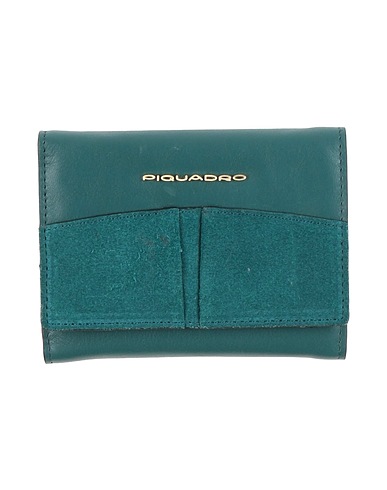PIQUADRO Wallet Deep teal 100% Cow leather