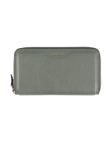 PIQUADRO Wallet Military green Cow leather