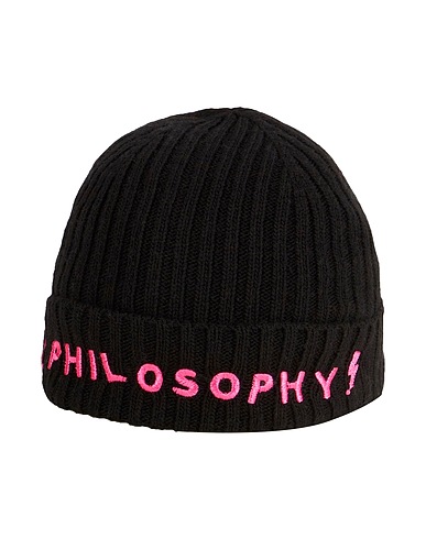 PHILOSOPHY di LORENZO SERAFINI Hat KIDS Black 40% Merino Wool, 30% Viscose, 20% Polyamide, 10% Cashmere